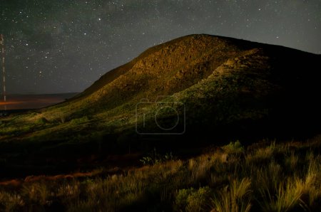 Téléchargez les photos : Parc national de Lihue Calel, Paysage nocturne, La Pampa, Argentine - en image libre de droit