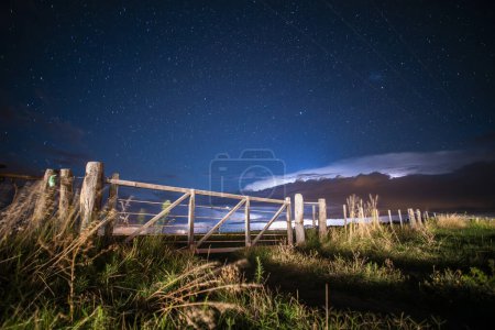 Photo for Gate in Argentine Countryside  in the Pampas plain,La Pampa Province,  Patagonia, Argentina - Royalty Free Image
