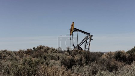 Foto de Bombeo de extracción de petróleo, Patagonia, Argentina. - Imagen libre de derechos