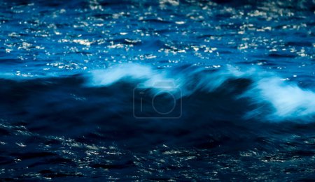 Photo for Waves with strong wind after a storm, abstract texture, Patagonia, Argentina. - Royalty Free Image