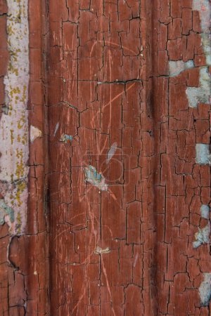 Photo for Detail of an old wood with cracked paint - Royalty Free Image
