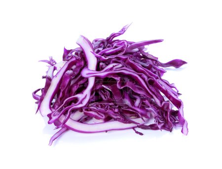 Photo for Sliced of red cabbage on white background - Royalty Free Image