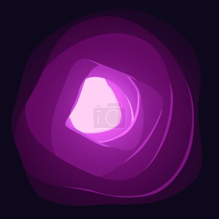 Téléchargez les illustrations : Illustration d'une vue dans un tunnel violet foncé à une lumière vive à la fin - en licence libre de droit
