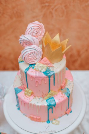 Foto de Cupcake gigante primer cumpleaños del bebé Smash Cake - Imagen libre de derechos