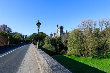Lismore Castle, County Waterford, Ireland, on a tranquil spring day under a flawless blue sky