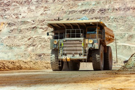 Photo for Dump truck at an open-pit copper mine. - Royalty Free Image