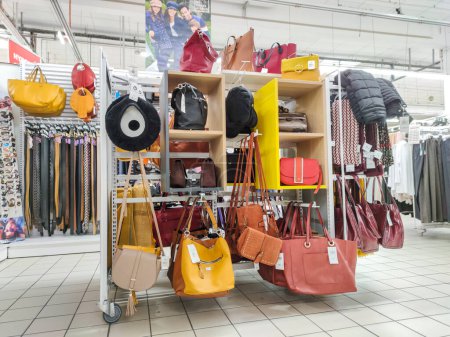 Photo for Puilboreau, France - October 14, 2020:Front view of Luggage Section in a French Supermarket - Royalty Free Image