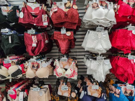 Photo for Puilboreau, France - October 14, 2020:Assortment of Women's Panties and Lingerie in french Supermarket - Royalty Free Image