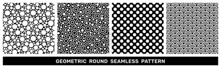 Téléchargez les photos : Geometric white black dot and circle seamless and Chinese pattern. Abstract vector illustration background texture for decorative print design. Fabric pattern for packaging, wrapping paper and textile - en image libre de droit