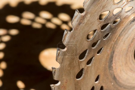 Photo for The circular saw close up. Cutting lumbers. - Royalty Free Image