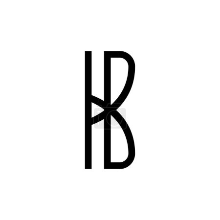 Ilustración de KB carta logo diseño vector - Imagen libre de derechos