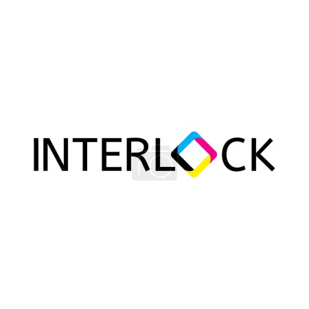Téléchargez les illustrations : Lettre INTERLOCK avec vecteur de conception de logo carré couleur CMJN - en licence libre de droit