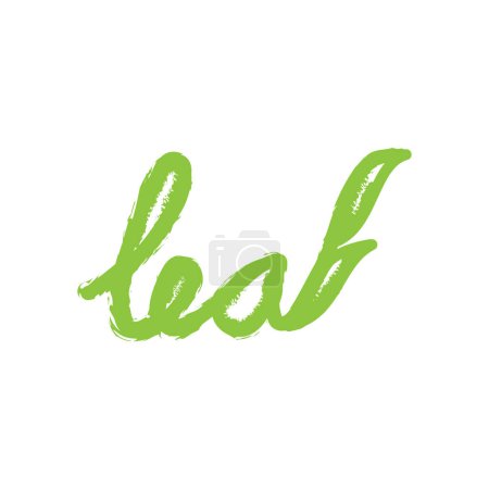 Ilustración de Letra de escritura a mano LEAF logo diseño vector - Imagen libre de derechos