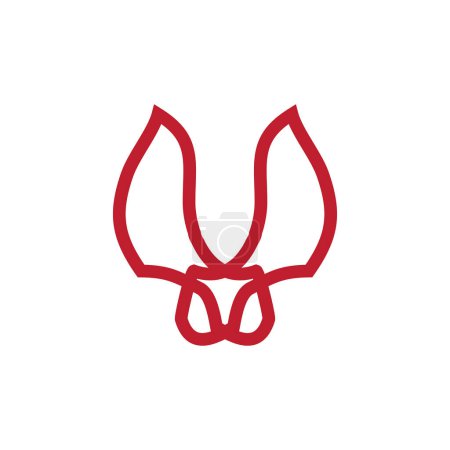 Illustration for Red Horn logo design vector - Royalty Free Image