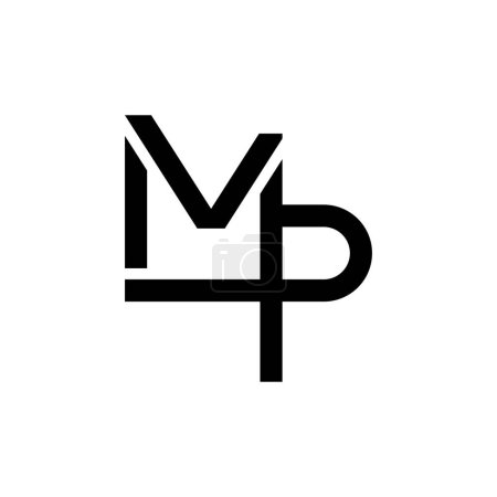 MP Brief oder MVP Brief Logo Design Vektor
