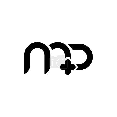 MP mit Plus Logo Designvektor