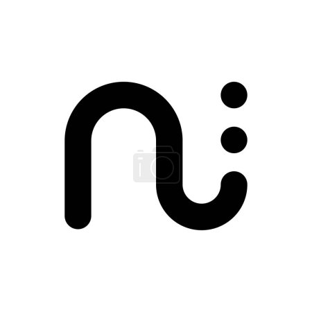 Ilustración de N letra, vector de diseño de logotipo de letra NI - Imagen libre de derechos