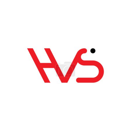 Ilustración de Vector de diseño de logotipo de letra HVS - Imagen libre de derechos