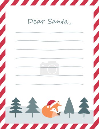 christmas wish list letter to santa claus for kids vector illustration EPS10