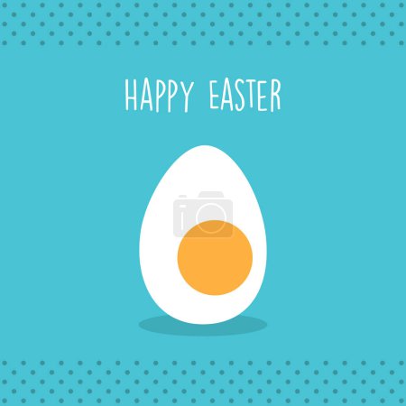 Illustration for Happy easter minimal design with egg on blue background vector illustration EPS10 - Royalty Free Image