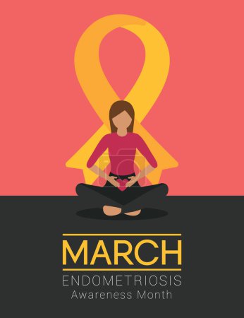 Nationales Endometriose-Bewusstsein Monat März Info Grafik Vektorillustration EPS10