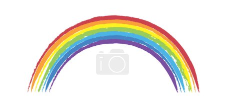 Téléchargez les illustrations : Aquarelle colorée arc-en-ciel dessinée à la main illustration vectorielle isolée EPS10 - en licence libre de droit