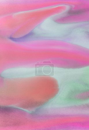 Fließende Wellen von leuchtendem Rosa und Gelb gehen nahtlos ineinander über und evozieren die frische Energie der Aquarellkunst..