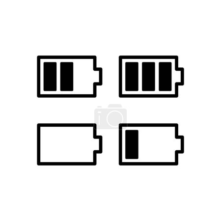 Ilustración de Battery charging process black vector icon - Imagen libre de derechos