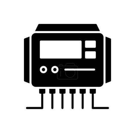 Ilustración de Solar charge controller black icon on white background - Imagen libre de derechos
