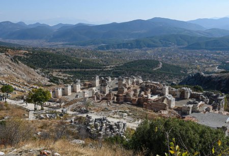 Photo for Sagalassos ancient city near Burdur, Turkey. Ruins of the Upper Agora in the roman city. - Royalty Free Image