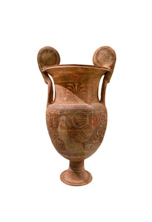Téléchargez les photos : Beau vieux grec Amphora isolé sur fond blanc - en image libre de droit