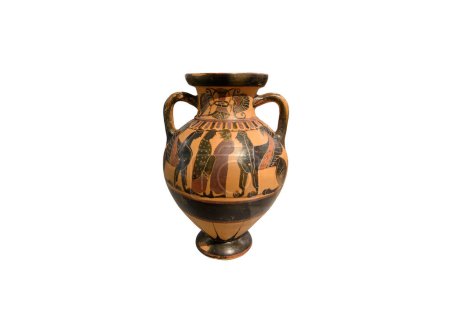 Téléchargez les photos : Beau vieux grec Amphora isolé sur fond blanc - en image libre de droit