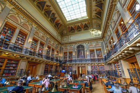 Photo for BUDAPEST, HUNGARY. Interior of ELTE Central University Library. Eotvos Lorand University (ELTE) is the largest and oldest university in Hungary. - Royalty Free Image