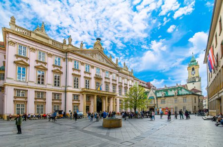 Photo for Bratislava, Slovakia. Primate Palace at Primacialne namestie (Primate square) and the Old Town Hall - Royalty Free Image