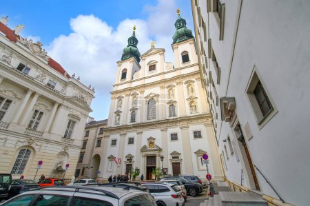 Photo for Vienna, Austria. Jesuit Church (Jesuitenkirche), also known as the University Church (Universittskirche) on Ignaz Seipel Platz in Wien - Royalty Free Image