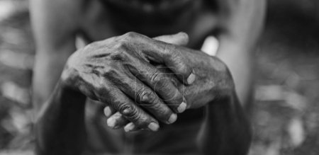 Photo for Close up of male wrinkled hands, old man - Royalty Free Image