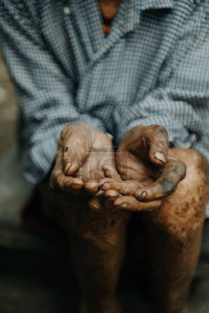 Photo for Close up of male wrinkled hands - Royalty Free Image