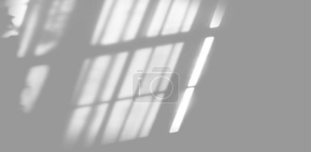 Photo for Abstract shadow of the window in morning light on white wall texture blur background - Royalty Free Image