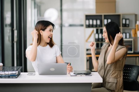 Photo for Businesswomen win in the conference room new startup project. asian team working - Royalty Free Image