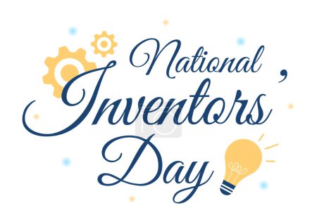 Téléchargez les illustrations : Journée nationale des inventeurs le 11 février Célébration de l'innovation géniale pour honorer le créateur de science dans un dessin animé plat Illustration du modèle dessiné à la main - en licence libre de droit