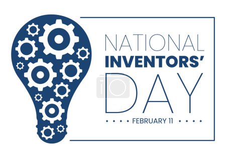Illustration for National Inventors Day on February 11 Celebration of Genius Innovation to Honor Creator of Science in Flat Cartoon Hand Drawn Template Illustration - Royalty Free Image