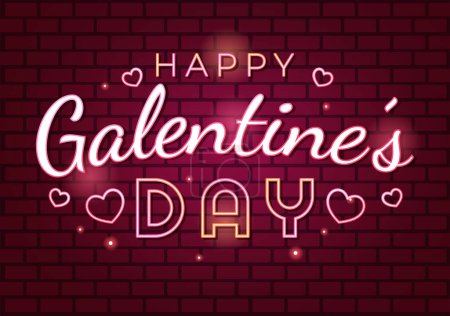 Photo for Happy Galentine's Day on February 13th with Celebrating Women Friendship for Their Freedom in Flat Cartoon Hand Drawn Template Illustration - Royalty Free Image