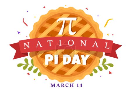 Téléchargez les illustrations : World Pi Day Illustration with Mathematical Constants, Greek Letters or Baked Sweet Pie for Landing Page in Hand Drawn Cartoon Symbol Templates - en licence libre de droit