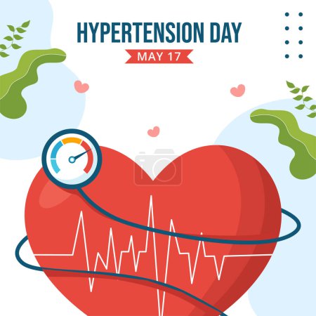 Journée mondiale de l'hypertension artérielle Médias sociaux Illustration de fond Modèles dessinés à la main