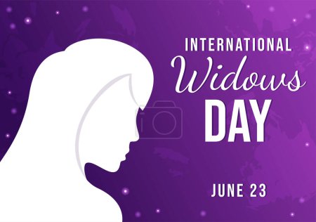 Illustration for International Widows Day Vector Illustration on June 23 with Woman Mourns and Injustice Faced by Widow in Flat Cartoon Hand Drawn Templates - Royalty Free Image