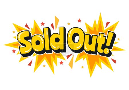 Sold Out Vector Illustration with Shopping Message or Special Offer that Indicates the Product is Sold in Cartoon Hand Drawn Background Templates