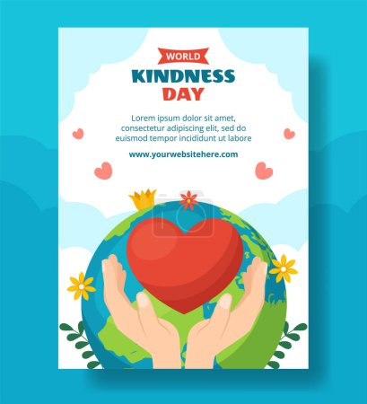 World Kindness Day Vertical Poster Flat Cartoon Hand Drawn Templates Background Illustration