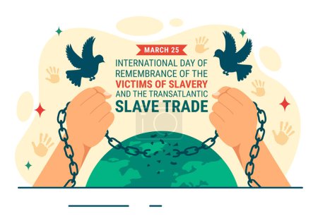 Téléchargez les illustrations : Journée internationale de commémoration des victimes de l'esclavage et du design vectoriel des esclaves transatlantiques Illustration de la lutte contre la traite des personnes - en licence libre de droit