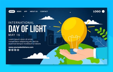 Illustration for Day of Light Social Media Landing Page Cartoon Hand Drawn Templates Background Illustration - Royalty Free Image