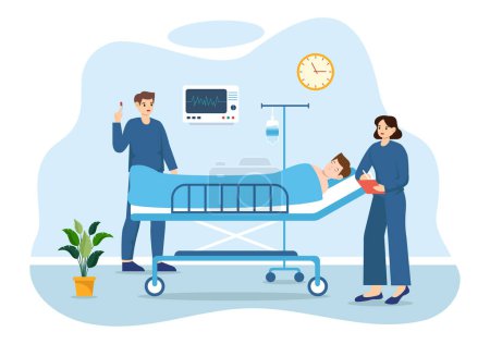 Plastic Surgery Vector Illustration of Medical Surgical Operation on the Body or Face as Expected using Advanced Equipment in Cartoon Background